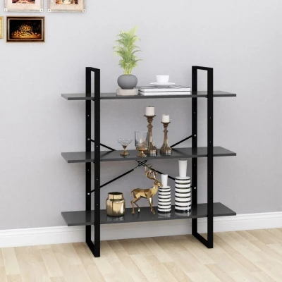 Afbeelding van Boekenkast 100x30x105 cm spaanplaat grijs