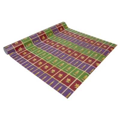Afbeelding van SIGEL GP121 cadeaupapier, 5 m x 50 cm, groen/rood/paars