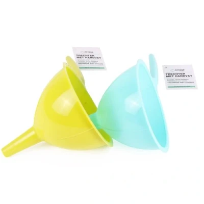 Afbeelding van Benson Trechter met Handvat Grip 15 cm Geel / Blauw per stuk