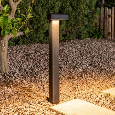 Afbeelding van Balic LED sokkellamp, zwart, aluminium, hoogte 58 cm