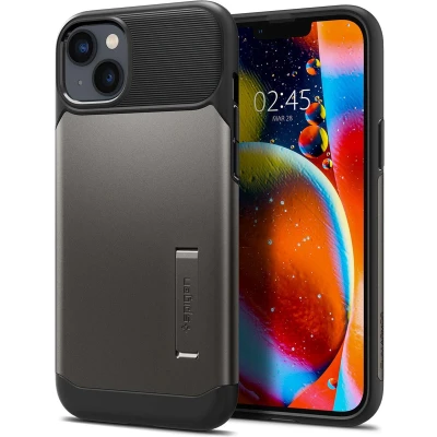 Afbeelding van Spigen Slim Armor iPhone 14 Plus Hoesje gunmetal