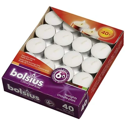 Afbeelding van Bolsius 240 Waxinelichtjes Theelichtjes Wit 6 branduren Grootverpakking Voordeelverpakking