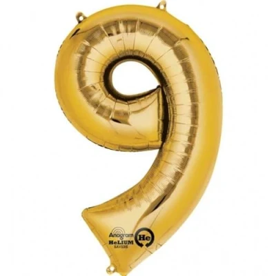 Afbeelding van Cijfer 9 Goud XL