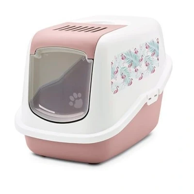 Afbeelding van Savic Kattenbak Nestor Impression Flamingo Roze / Wit 56X39X38,5 CM