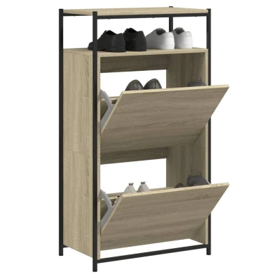 Afbeelding van Schoenenkast 60x34x112 cm bewerkt hout sonoma eikenkleurig