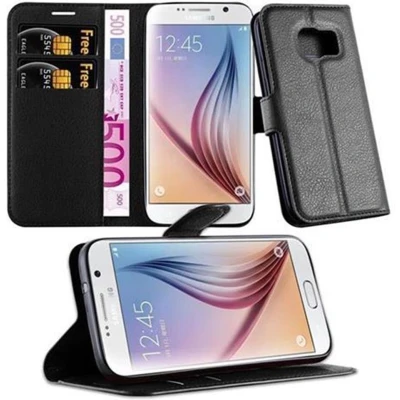 Afbeelding van Cadorabo Hoesje geschikt voor Samsung Galaxy S7 in PHANTOM ZWART Beschermhoes met magnetische sluiting, standfunctie en kaartvakje Book Case Cover Etui
