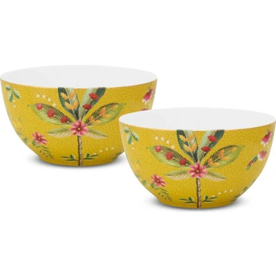Afbeelding van Pip Studio Schaaltjes La Majorelle Geel Set van 2