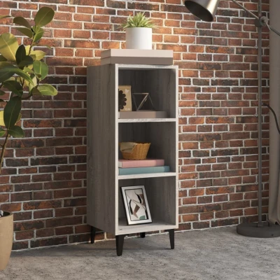 Afbeelding van Dressoir 34,5x32,5x90 cm bewerkt hout grijs sonoma eikenkleurig