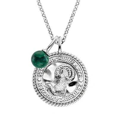 Afbeelding van Engelsrufer Dameshalsketting sterling zilver 925 ERN Capricorn ML ZI, malachiet, malachiet