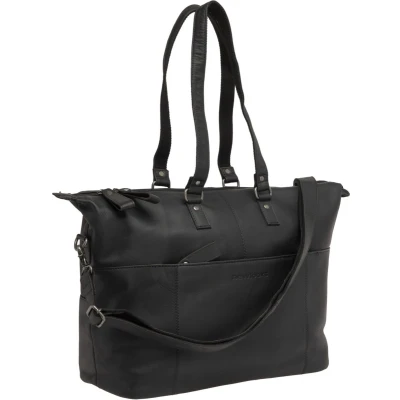 Afbeelding van New Looxs Verla Fietstas Laptoptas 15 inch Laptopvak Leer 21 liter Zwart