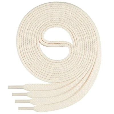 Afbeelding van Di Ficchiano Kwalitatieve platte veters ong. 7,0 mm breed 100% katoen, scheurbestendig, 16 kleuren, lengte 45 tot 200 cm, ecru, 120