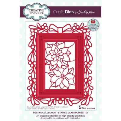 Afbeelding van Creative Expressions Festive Snijmal Stained Glass Poinsettia