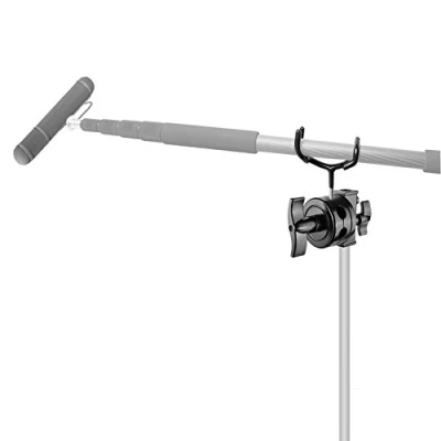 Afbeelding van Neewer Bevestigingsadapter voor microfoonstang inclusief 6,3 cm lange greepkop en stanghouder, compatibel met C houder microfoonhouder (zwart)