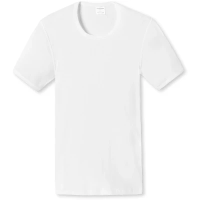 Afbeelding van SCHIESSER Essentials T shirt (1 pack) Doppelribb met O hals wit Maat: M