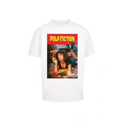 Afbeelding van Merchcode Pulp Fiction Poster Oversize Heren T shirt L Wit