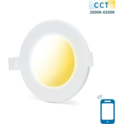 Afbeelding van Downlight inbouwspot Ø 11,5cm WiFi CCT 3000K 6500K warmwit daglichtwit LED 6W=45W halogeen