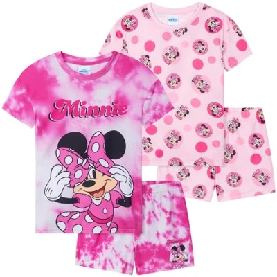 Afbeelding van Get Trend Disney Minnie Mouse 2 Ensembles de Pyjama Fille et Ado Court Ensemble Vêtement Nuit Pyjamas Été Tenues Détente Idée Cadeau (2 3 Ans, Fuchsia Minnie)