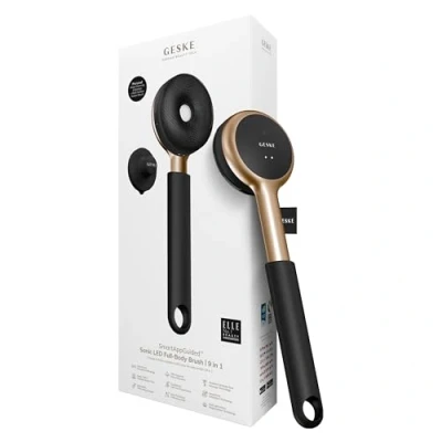 Afbeelding van GESKE led Sonic Full Body Brush 9 in 1 Intensieve reinigings en exfoliërende borstel met SmartSonic Pulsaties Dieptereiniging deskundige massage Maakt ruwe huid glad