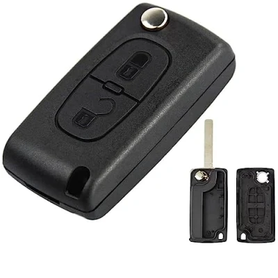 Afbeelding van ENERGY01 2 VA2 CE0523 knoppen Compatibel met Peugeot 107 207 307 308 407 sleutelblad zonder groef, plaats van de batterij op printplaat Geen in het blad