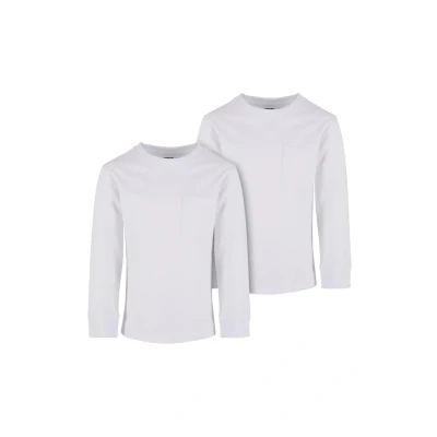 Afbeelding van Urban Classics Heavy Oversized Pocket 2PACK Longsleeve voor kinderen, Maat: 110/116, white