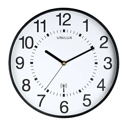 Afbeelding van Wandklok Unilux Maxi radio controlled diameter37,5cm zwart/wit