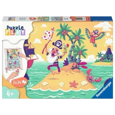 Afbeelding van Ravensburger puzzel Puzzle &amp; Play Piraten Legpuzzel 2x24 stukjes