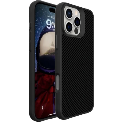 Afbeelding van imoshion Hoesje Geschikt voor iPhone 16 Pro Shockproof Rugged Hybrid Carbon Case Zwart