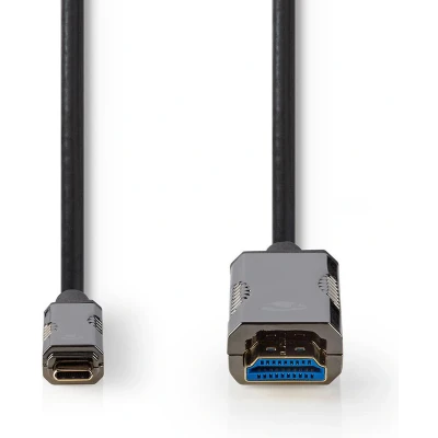 Afbeelding van USB C naar HDMI kabel Nedis 10 meter (4K@60Hz, Metaal, Verguld)