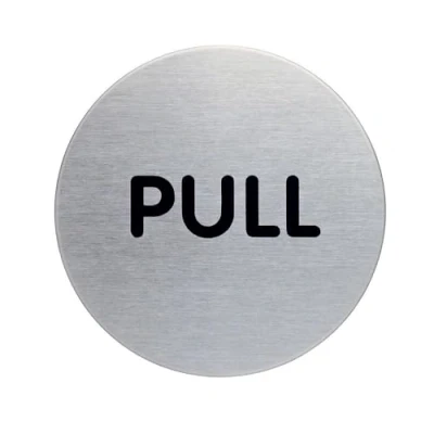 Afbeelding van Durable 490165 deurplaat Picto rond (pull, 65 mm) zilver metallic