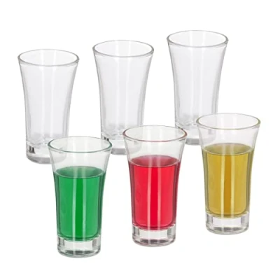 Afbeelding van Relaxdays shotglaasjes set van 6 borrelglaasje cl likeurglazen glas tequila glazen