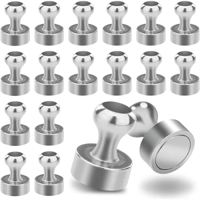 Afbeelding van Poppstar 18 x Kegelmagneten (12 16 mm, sterk, houdkracht 1 kg), zilver