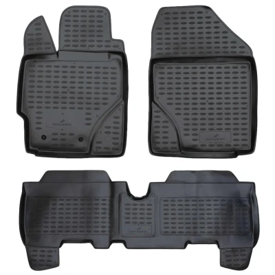 Afbeelding van WALSER XTR 75173 Vloermatset Rubber voor en achter Zwart Op maat gemaakt