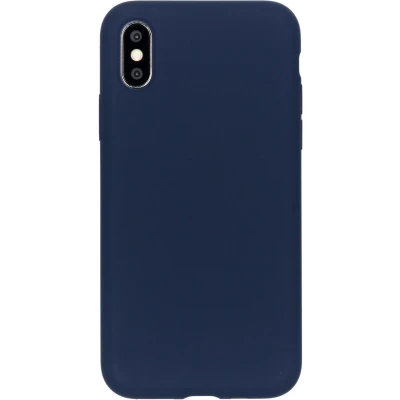 Afbeelding van Accezz Hoesje Geschikt voor iPhone Xs / X Siliconen Liquid Silicone Backcover Donkerblauw