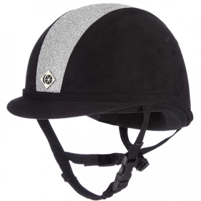 Afbeelding van Charles Owen Cap YR8 Sparkly Centre Black/Silver 52cm
