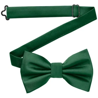 Afbeelding van DonDon noeud papillon homme fait main look soie 12 x 6 cm Vert foncé