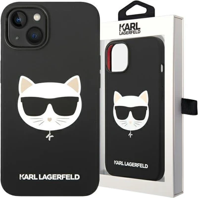 Afbeelding van Karl Lagerfeld KLHMP14MSLCHBK iPhone 14 Plus 6.7 hardcase zwart/zwart Siliconen Choupette Head Magsafe
