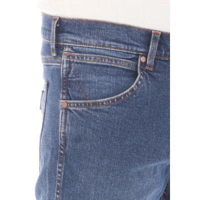 Afbeelding van Wrangler Heren Jeans Broeken Greensboro regular/straight Fit Blauw Volwassenen Denim Jeansbroek