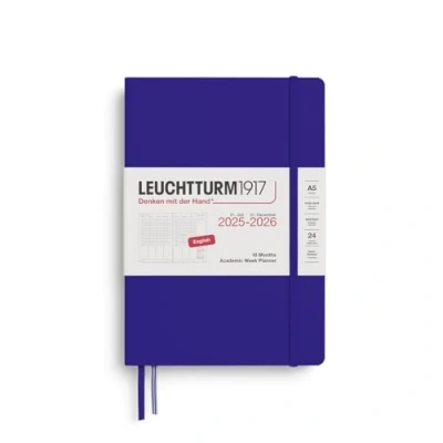Afbeelding van Leuchtturm1917 A5 Medium Academic Week Planner 2025/2026 (18 mnds) hardcover Ink