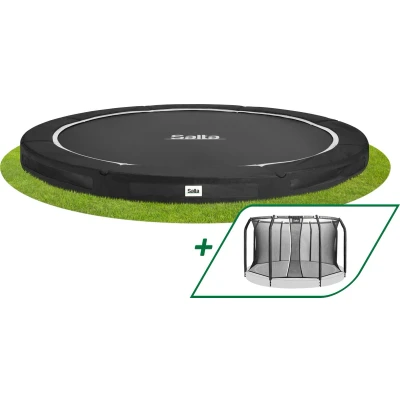 Afbeelding van Salta Premium Ground Inground trampoline met veiligheidsnet ø 396 cm Zwart