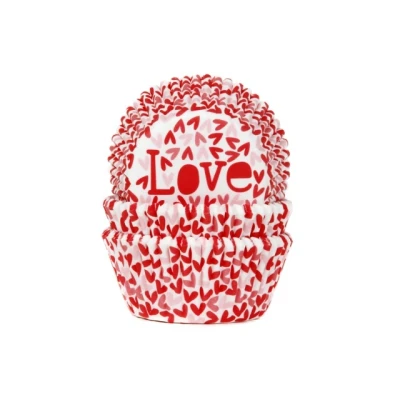 Afbeelding van Cupcake Cups HoM Love 50x33mm. 50st.