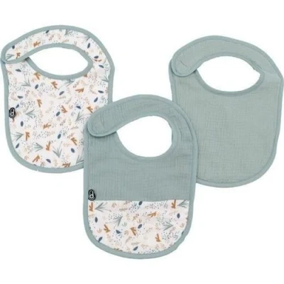 Image de Lot x3 bavoirs 6 12 mois Gaze de coton Celadon
