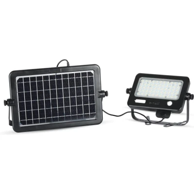 Afbeelding van V TAC VT 788 10 Zwarte Solar Schijnwerper IP65 10W 1100 Lumen 4000K