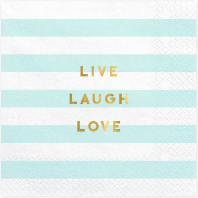 Afbeelding van Servetten Live Laugh Love Feestdecoratie Multi colour Plastic