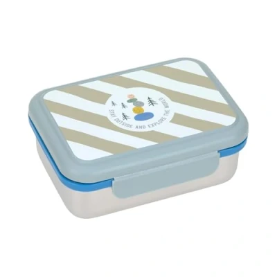 Image de LÄSSIG Boîte à déjeuner Pour enfant En acier inoxydable Durable école maternelle Vert et bleu