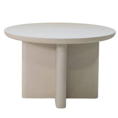 Afbeelding van Eettafel Rond 120cm Beige betonlook Miso Giga Meubel