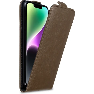 Afbeelding van Cadorabo Hoesje geschikt voor Apple iPhone 14 PLUS in KOFFIE BRUIN Beschermhoes flip design Case Cover met magnetische sluiting