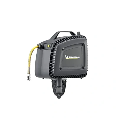Afbeelding van MICHELIN wandcompressor MBL GO met slanghaspel slang 10 meter blazer inbegrepen tankloos olievrij 1,5 pk motor maximale druk 8 bar luchtstroom 160 l/min