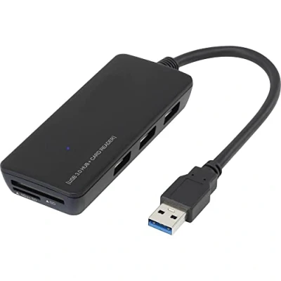 Afbeelding van Renkforce USB 3.2 Gen 1 hub 3 poorten Met ingebouwde SD kaartlezer Zwart
