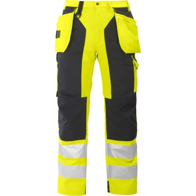 Afbeelding van ProJob 6506 SIGNALISATIEBROEK MET KNIEZAKKEN EN SPIJKERZAKKEN ISO 20471 KLASSE 2 646506 Geel/Zwart