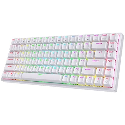 Afbeelding van RK ROYAL KLUDGE RK84 Draadloos Bluetooth/2,4 GHz 75% RGB mechanisch gamingtoetsenbord, drie modi aansluitbaar toetsenbord met hot swappable stille &amp; lineaire rode schakelaar